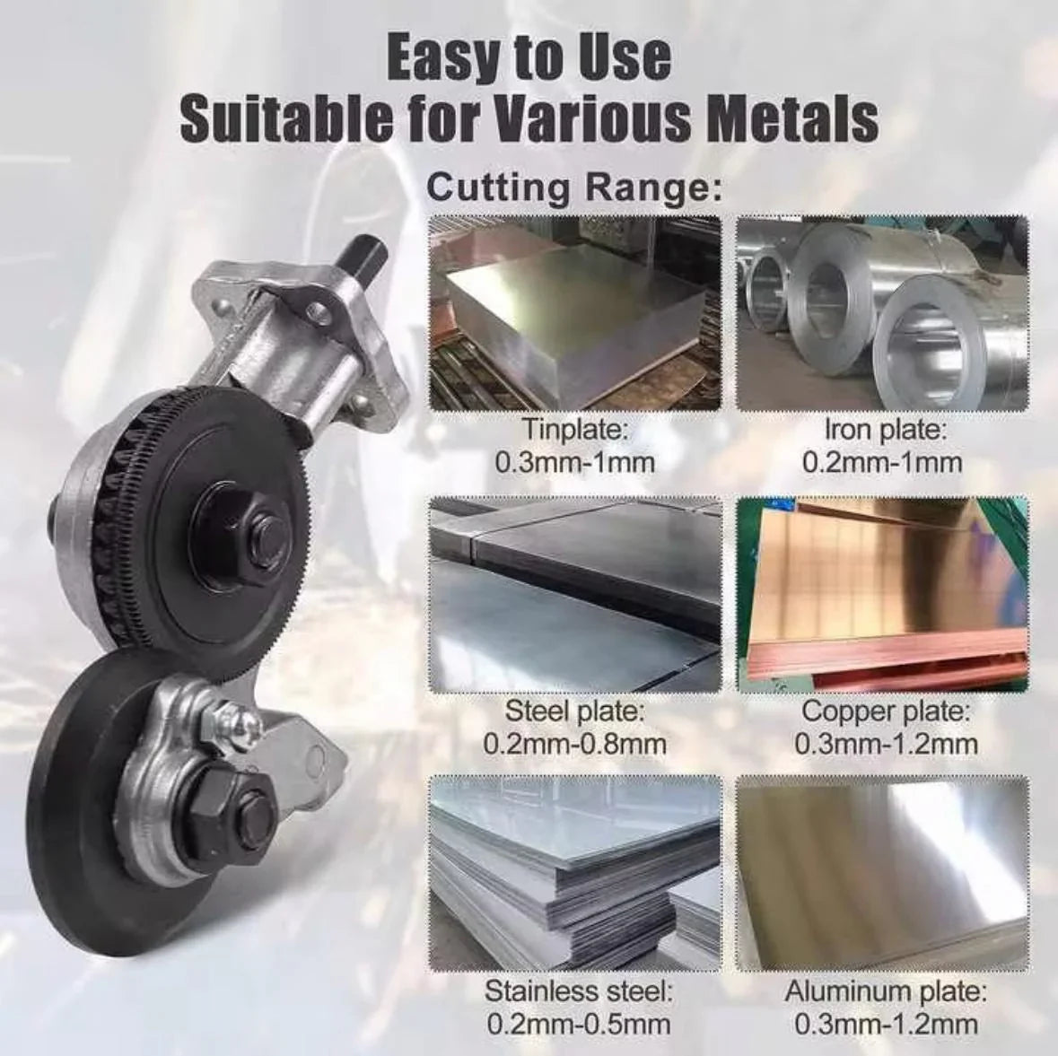 Adaptor pentru taiat tabla, cu role pentru bormasina