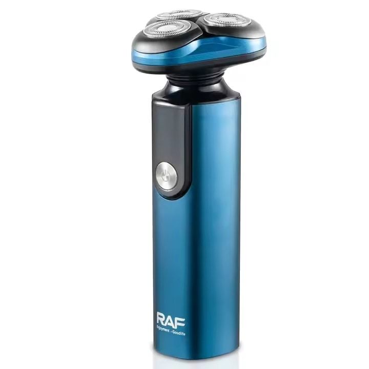 Aparat electric de ras, RAF R4017, 3W, IPX7, 360°, incarcare USB, afisaj digital, 4x14cm, albastru