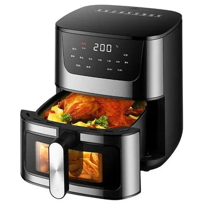 Friteuza cu Aer Cald Hoffmans HM-785, 8L, 2000W, Control Tactil LCD, Gătire fără Ulei