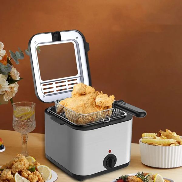 Friteuza pe ulei, Putere 2000W ,Inox, Fereastra vizionare, Capacitate 2.5 L