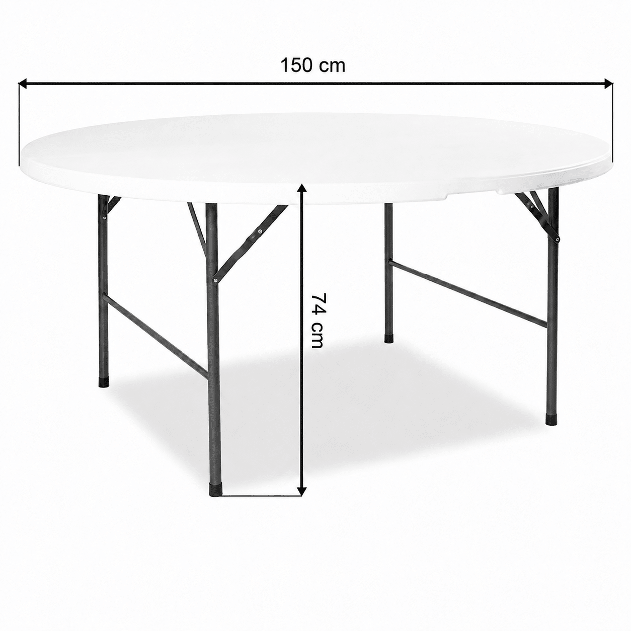Masă Rotundă Pliabilă 150 cm, HDPE Profesional, 400 kg, pentru Evenimente și Catering