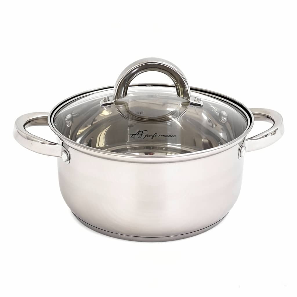 Set Oale din Inox 3 Piese cu Capace din Sticlă – Compatibile Inducție, Rezistente și Durabile