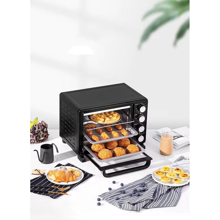 Cuptor si Plita Electrica Hoffmans - 55L, 2000W + 1600W, Aer Cald, 2 Plite, Termostat Reglabil, HM-753