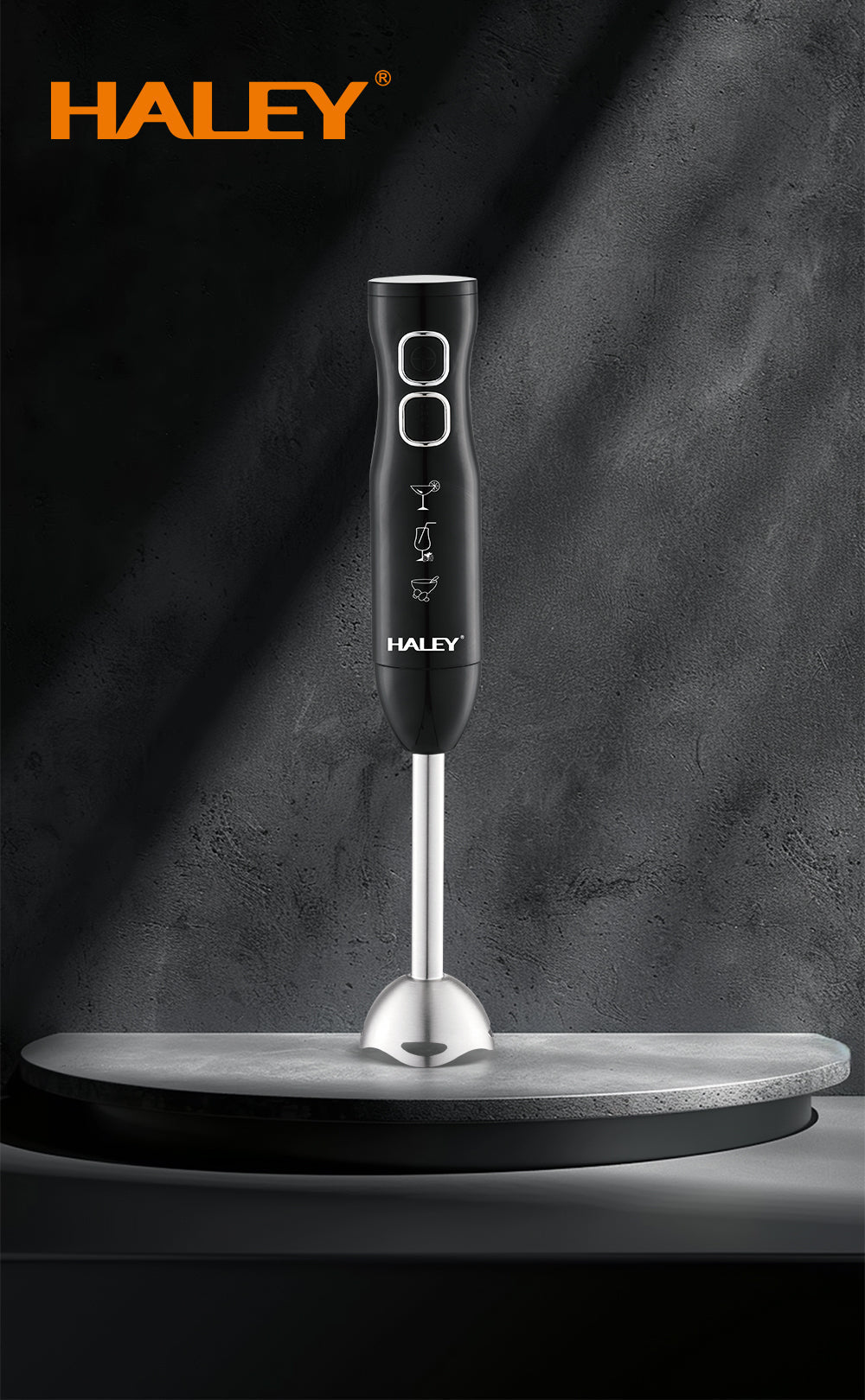 Blender Vertical HALEY 1200W, Lame Inox, 2 Viteze, Motor Silențios, Mâner Anti-Alunecare, Design Compact 37cm