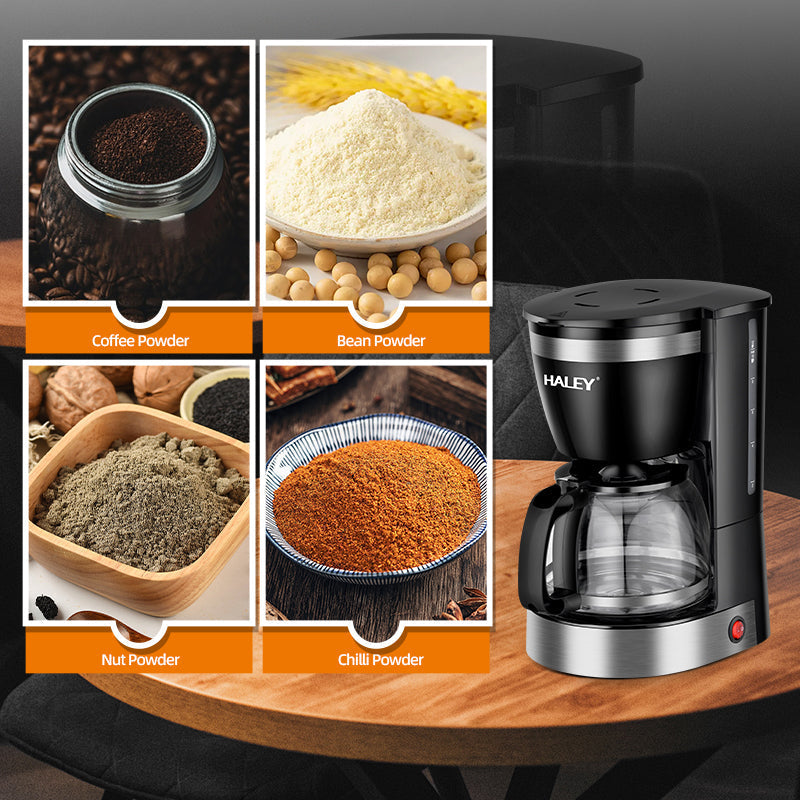 Aparat de Cafea HALEY HY-2808 – 800W, 1.25L, 12 Căni, Măcinare Rapidă, Sistem de Siguranță, Operare Ușoară