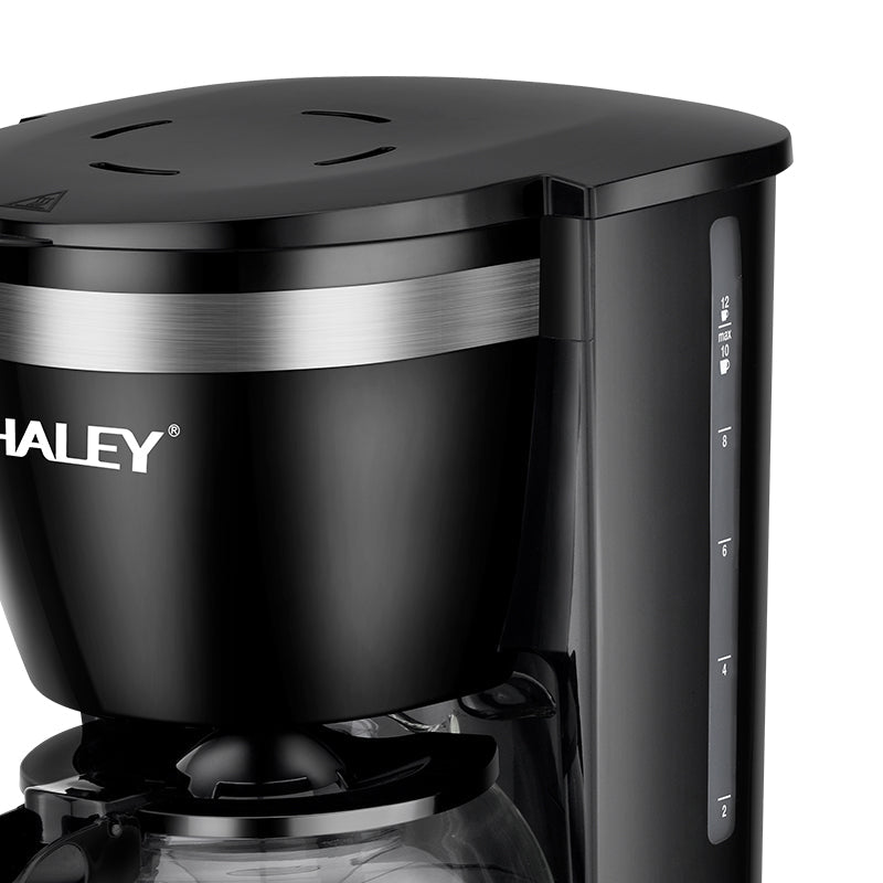 Aparat de Cafea HALEY HY-2808 – 800W, 1.25L, 12 Căni, Măcinare Rapidă, Sistem de Siguranță, Operare Ușoară