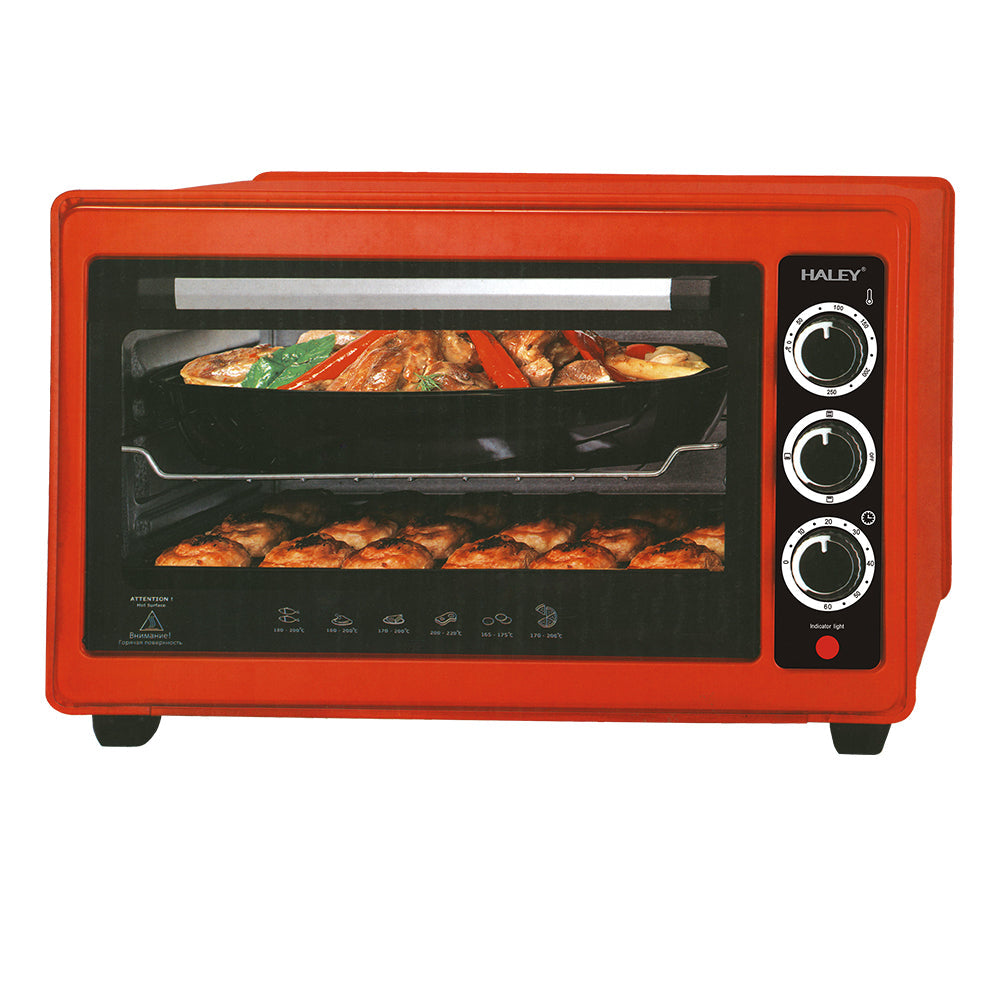 Cuptor cu Microunde HALEY 2000W, 48L – Roșu, Încălzire 360°, Design Separabil, Timer, Tuburi 304, Operare Simplă