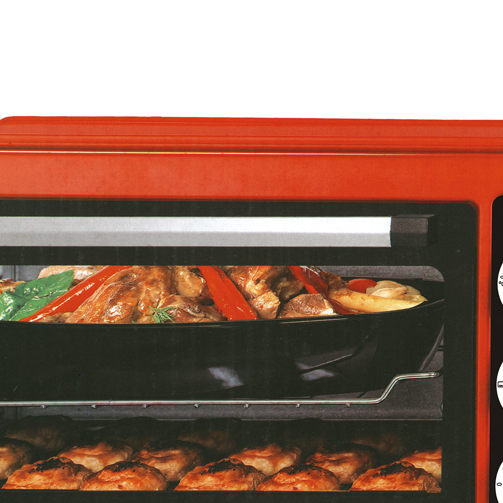 Cuptor cu Microunde HALEY 2000W, 48L – Roșu, Încălzire 360°, Design Separabil, Timer, Tuburi 304, Operare Simplă