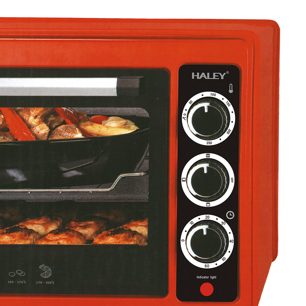 Cuptor cu Microunde HALEY 2000W, 48L – Roșu, Încălzire 360°, Design Separabil, Timer, Tuburi 304, Operare Simplă