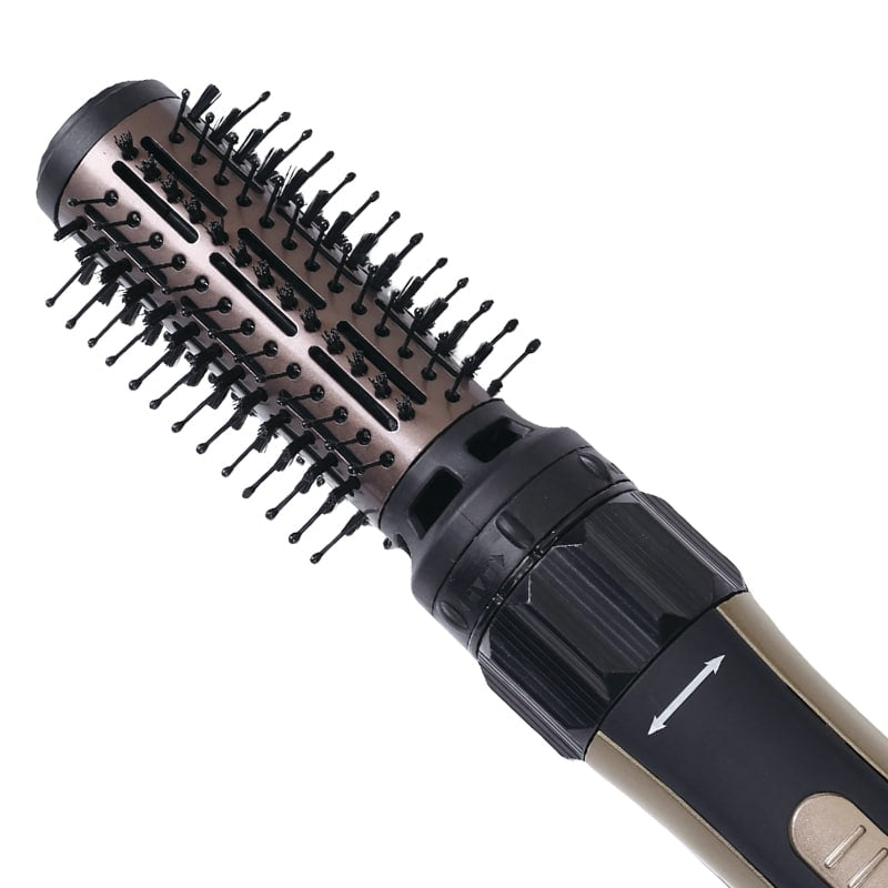 Perie Rotativă cu Uscător HALEY – Feon 2 în 1, 1000W, 2 Trepte Viteză, Coafare Rapidă și Volum, Design Elegant Negru