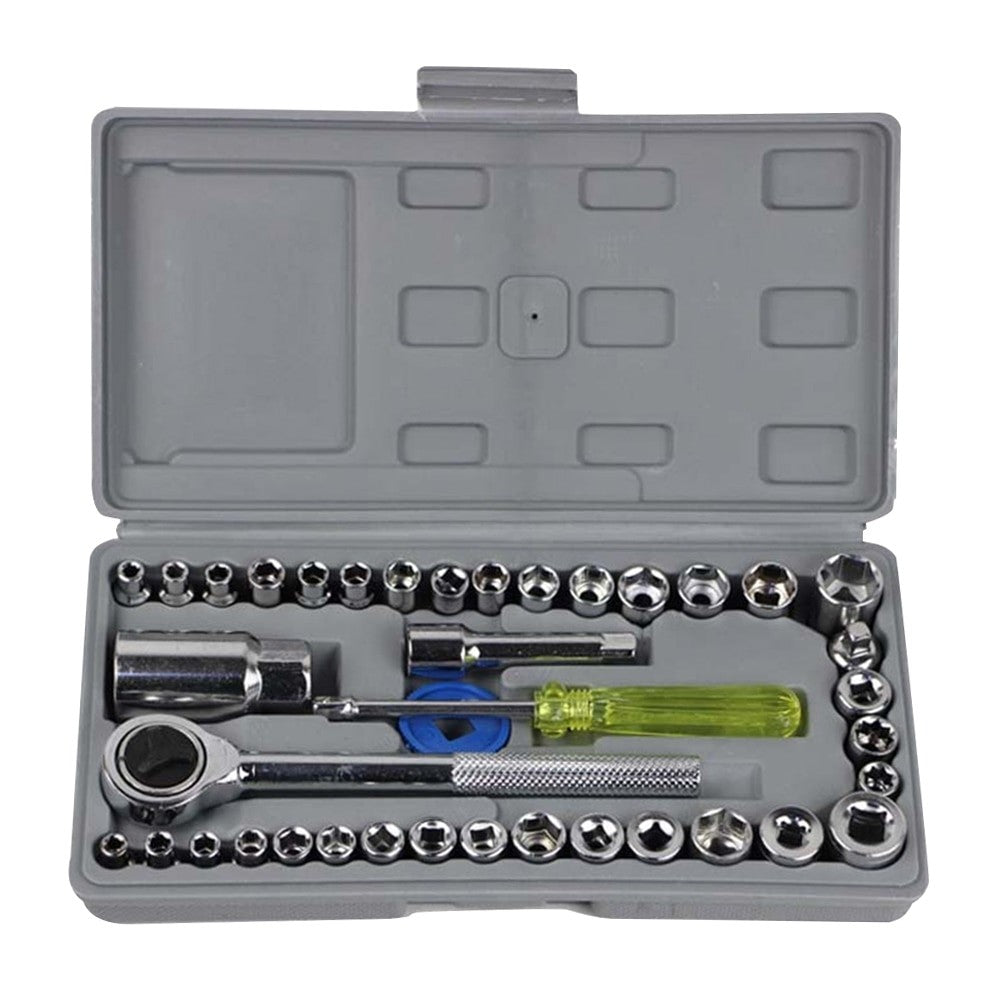 SET CHEI TUBULARE CU CLICHET 40 PIESE - TRUSA COMPLETA CU CUTIE DEPOZITARE