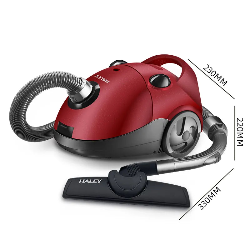 Aspirator cu Sac HALEY HY-906, 2800W, Putere Aspirare 500W, Sistem Filtrare Multiplă, Capacitate Sac 2.0L, Roșu
