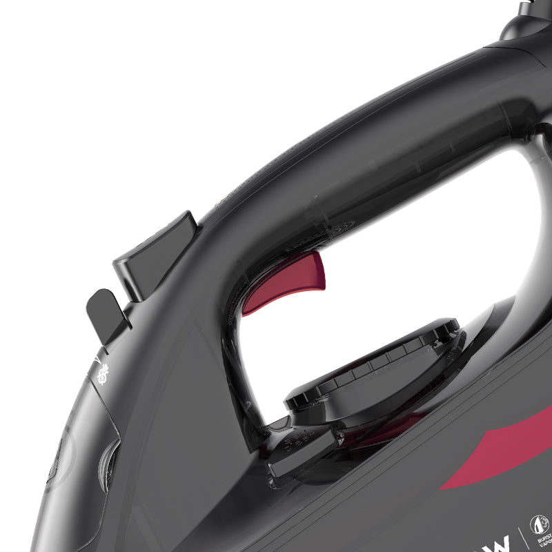 Fier de călcat cu abur HALEY HY-2060, 2400W, Talpă ceramică, Abur vertical, Auto-curățare, Cablu 1.5m, Negru