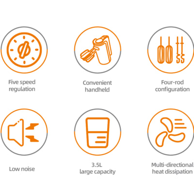 Mixer de mână Haley HY-1660 – 5 trepte de viteză și funcție turbo pentru preparate perfecte