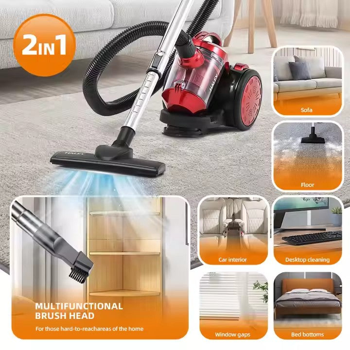 Aspirator fără sac HALEY 20kpa 2.2L, 2800W, Aspirator de praf Aspirator puternic cu fir, de calitate, cu ciclon