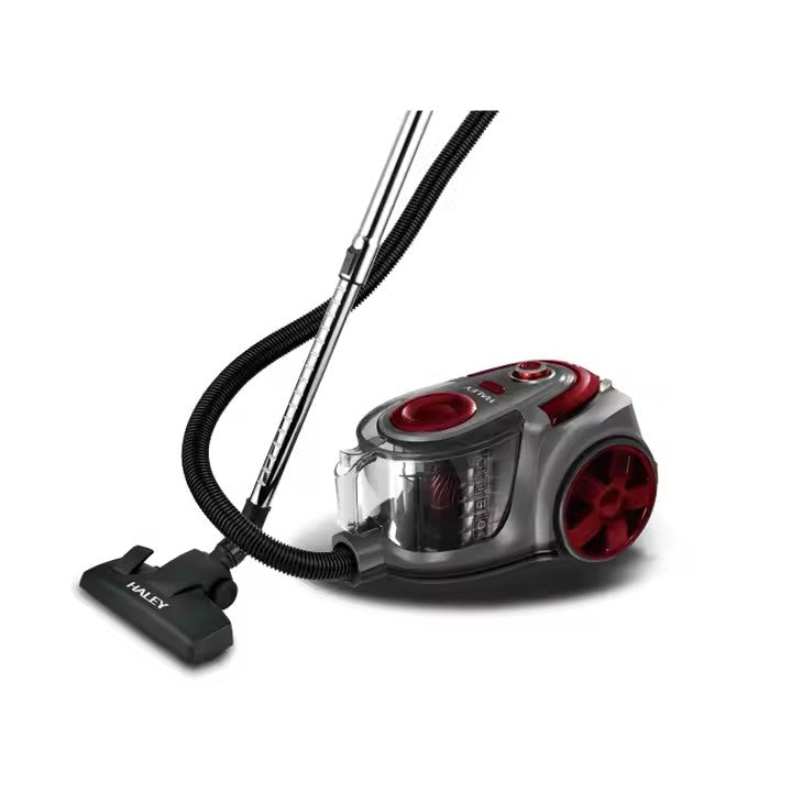 Aspirator fără sac HALEY 2L,1200W, Aspirator de praf Aspirator puternic cu fir, de calitate, cu ciclon, Rosu/Gri