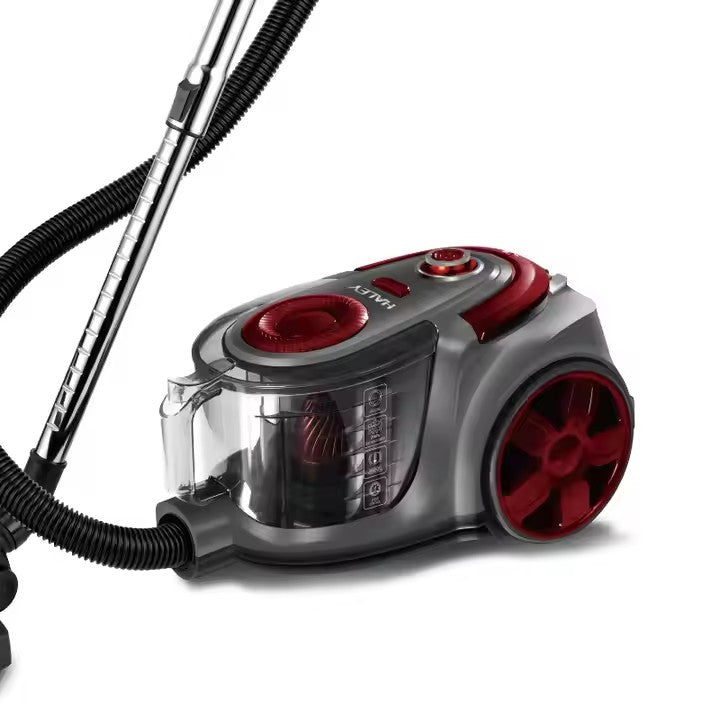 Aspirator fără sac HALEY 2L,1200W, Aspirator de praf Aspirator puternic cu fir, de calitate, cu ciclon, Rosu/Gri