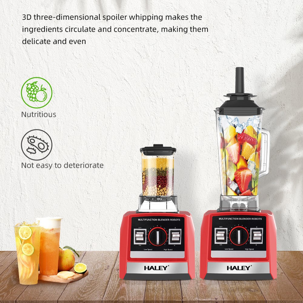 Blender Profesional HALEY HY-982, 5500W, Recipient 2.5L, Lame din Oțel Inoxidabil, Funcționare Umed/Uscat, Roșu/Negru