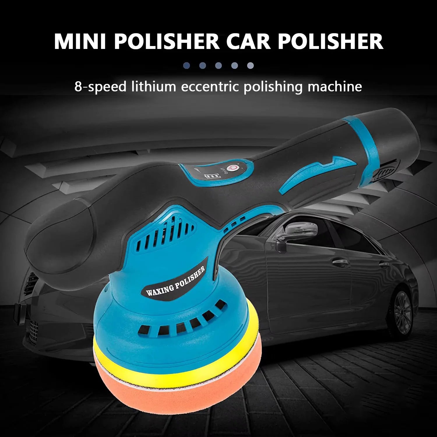 Aparat polish auto , 2 acumulatori 36V, fara fir , portabil , 2500-5000 Rpm , 8 viteze