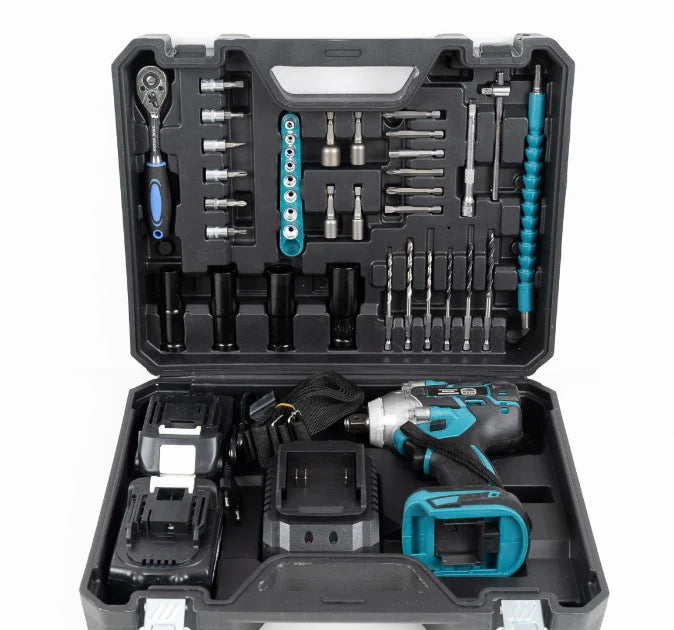 Cheie de Impact- Masina de Insurubat WERSTIL , 380Nm, 43 de Accesorii, 2 Acumulatori 48V si Valiza