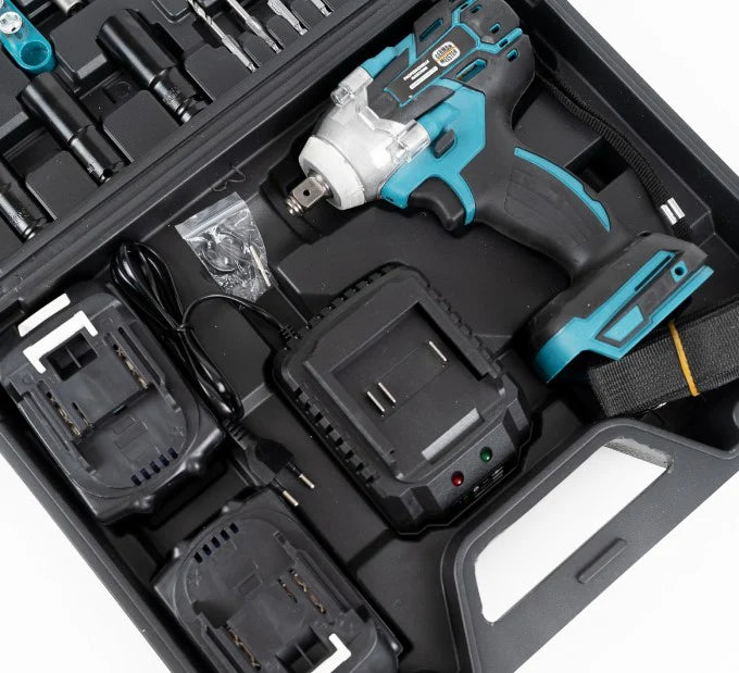 Cheie de Impact- Masina de Insurubat WERSTIL , 380Nm, 43 de Accesorii, 2 Acumulatori 48V si Valiza