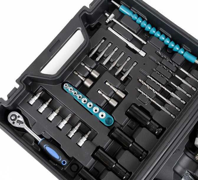 Cheie de Impact- Masina de Insurubat WERSTIL , 380Nm, 43 de Accesorii, 2 Acumulatori 48V si Valiza