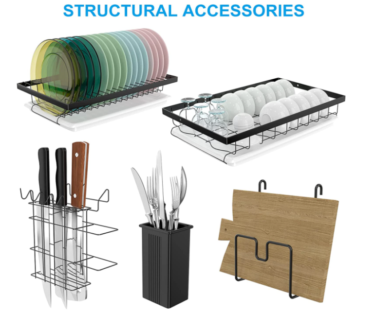 Suport de vase metalic, supraetajat, cu 2 polițe, design scandinav, negru