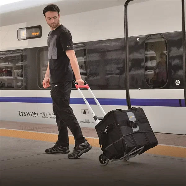 Carucior pentru cumparaturi pliabil cu platforma si maner extensibil, aluminiu