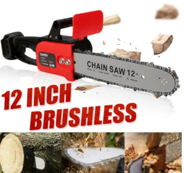 Drujba electrica cu lant 12 inch, cu 2 Acumulatori, 48V, Lithium, 4800rpm, 305mm