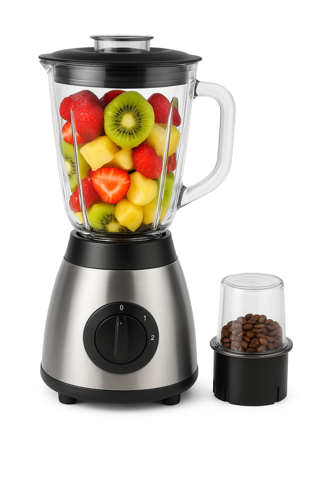Blender din inox , 2in1 , 5 viteze ,1000W,râșniță inclusă