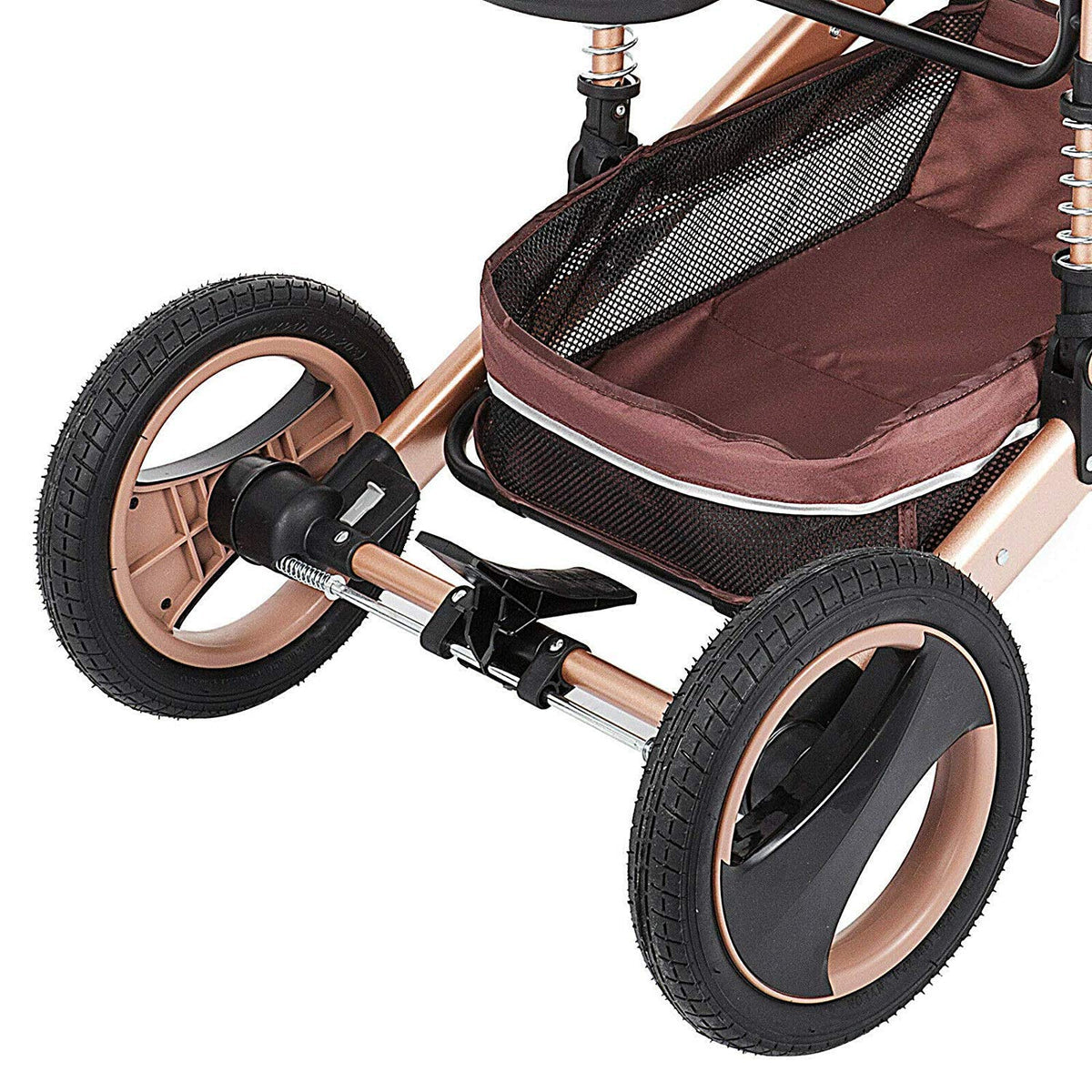 Carucior 2 in 1 pentru copii, pliabil, cu suspensii, transformabil landou-sport, 0-36 luni, cos pentru accesorii