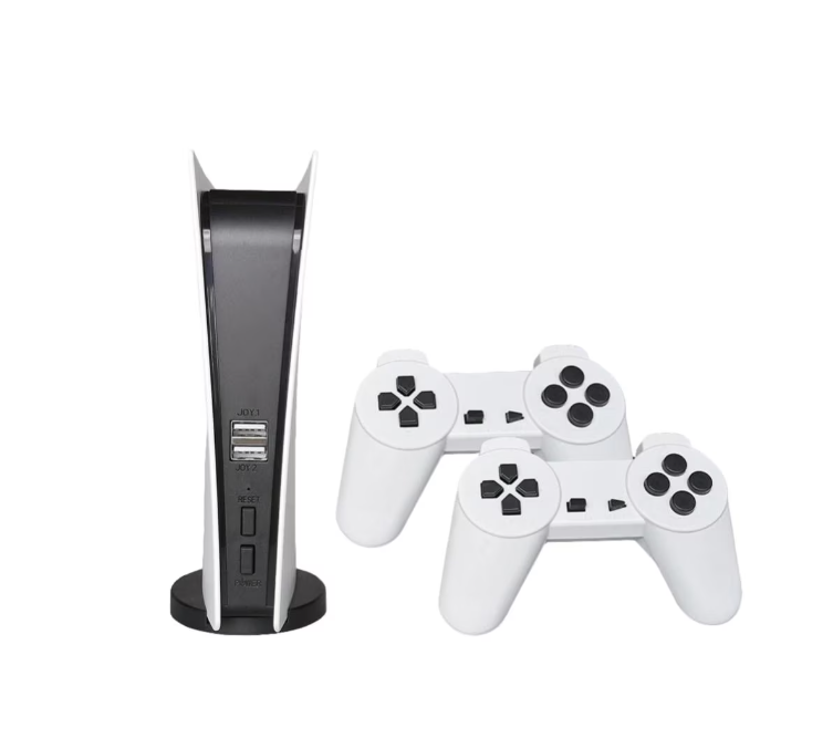 Consolă de jocuri video retro wireless GS5, 2 X controller fără fir, super 8 bit  game, alb/negru