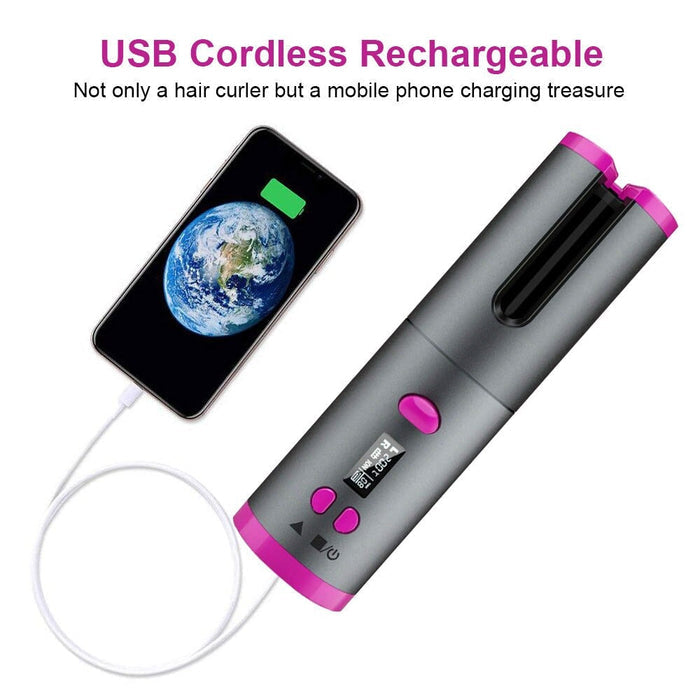 Ondulator ceramic wireless , automat , portabil , Baterie reîncărcabilă încorporată , Temperatură reglabilă 150 - 200C