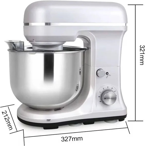 Robot de bucătărie  cu bol Profesional Hoffmans 1200 W, 8L , 4 Accesorii , 6 Trepte , Funcție Turbo , bol inox , Protecție Anti- Stropire , Frământare