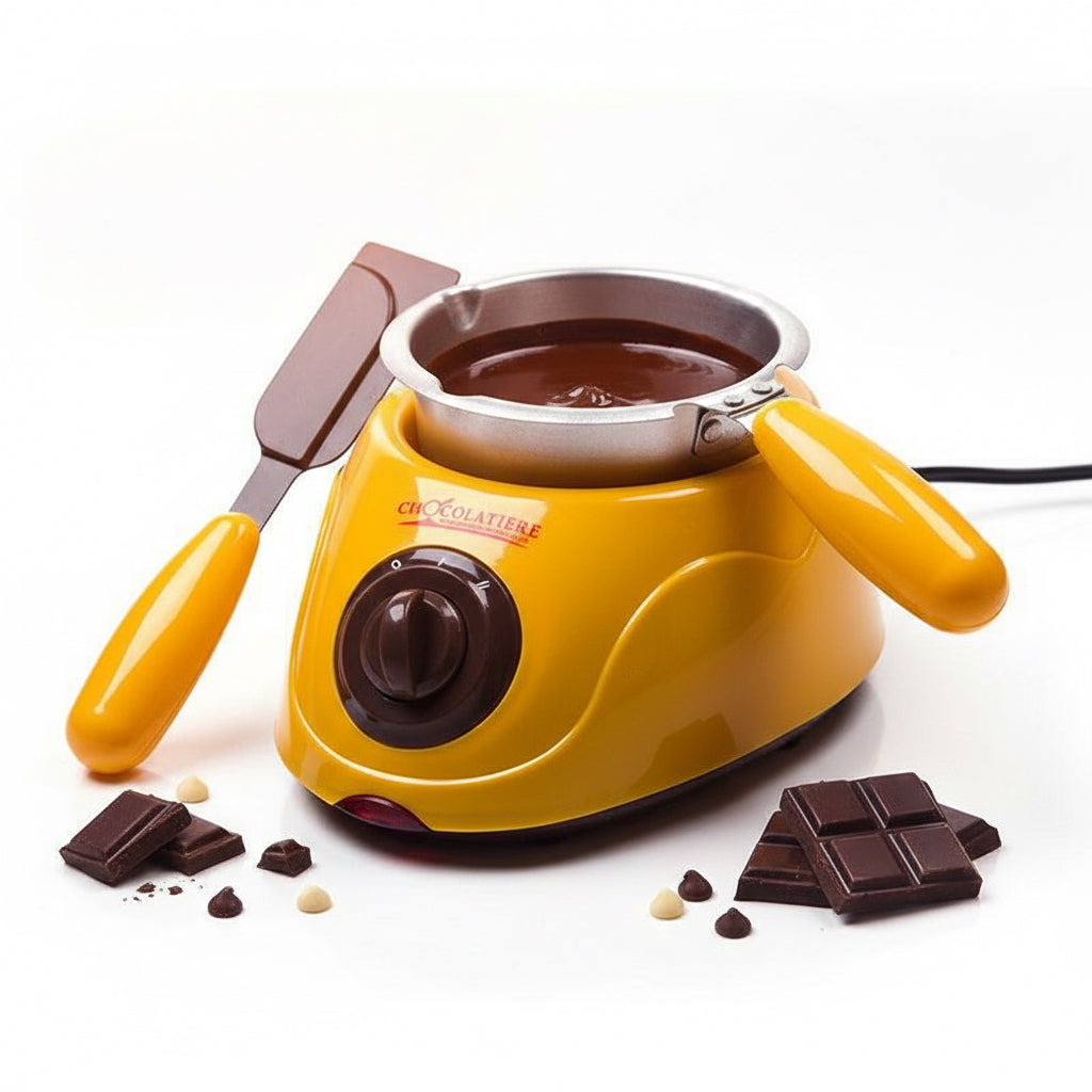 Aparat electric pentru topit ciocolata + set fondue - chocolatiere
