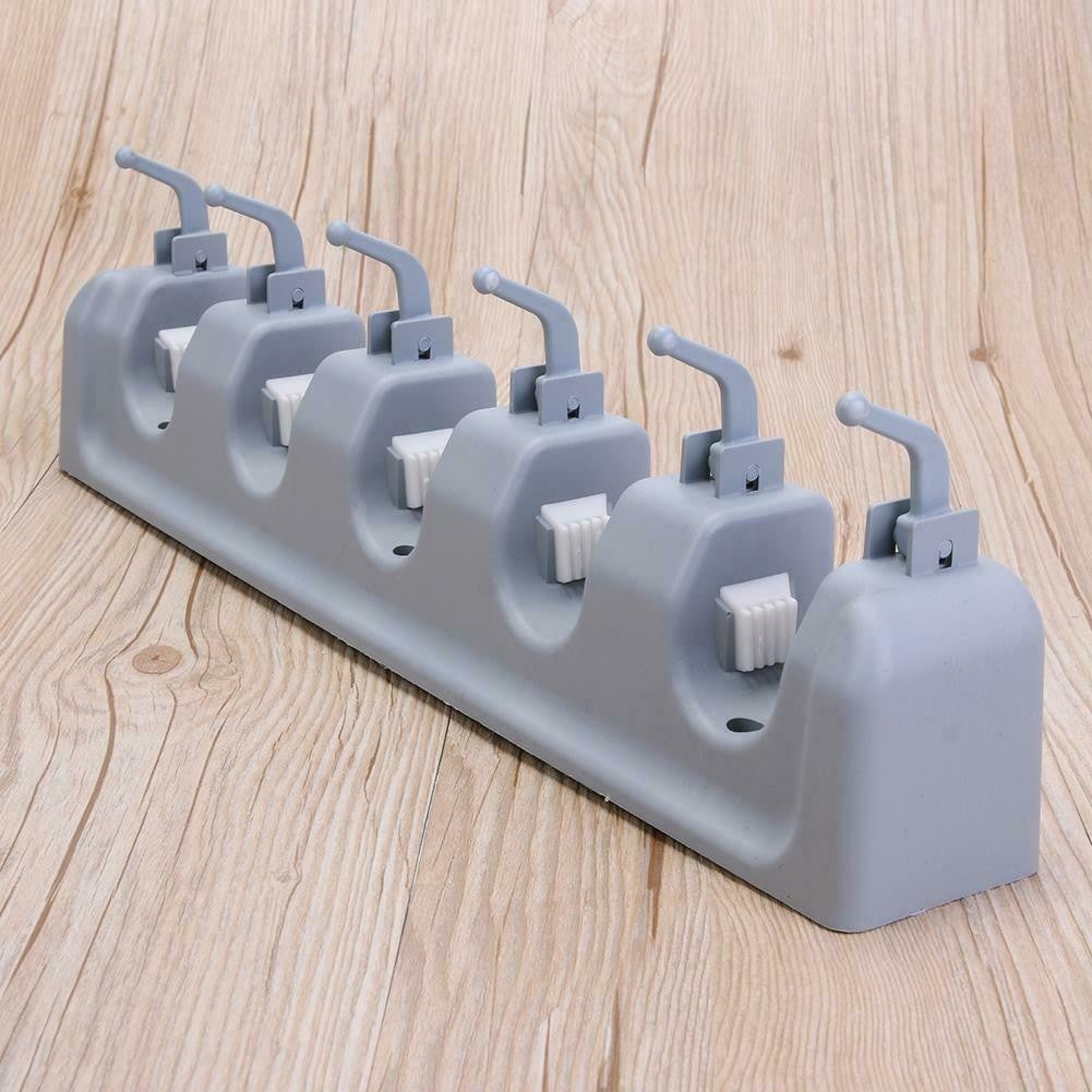 Suport multifunctional pentru mopuri si maturi Gigicial, compact, cu drenaj, 30x10x5cm