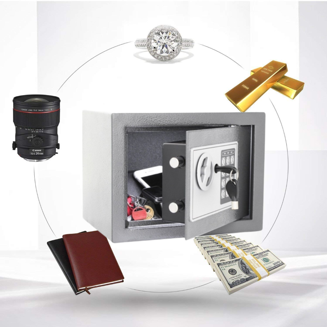 Seif din otel cu inchidere electronica si cheie