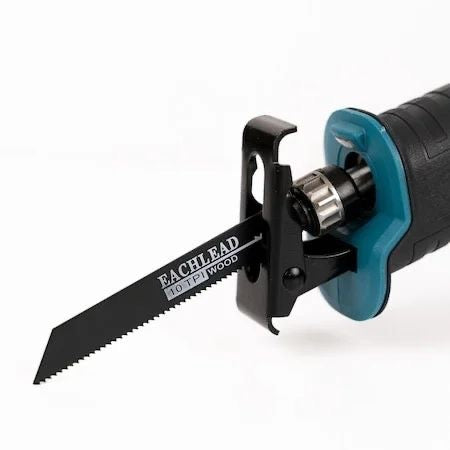 Fierastrau tip sabie 3000rpm LETHMANN, cu 2 acumulatori 48V, 5000mAh,mandrina autoblocanta, 4 bucati panza diferite modele,1 incarcator, valiza compacta de transport, Albastru