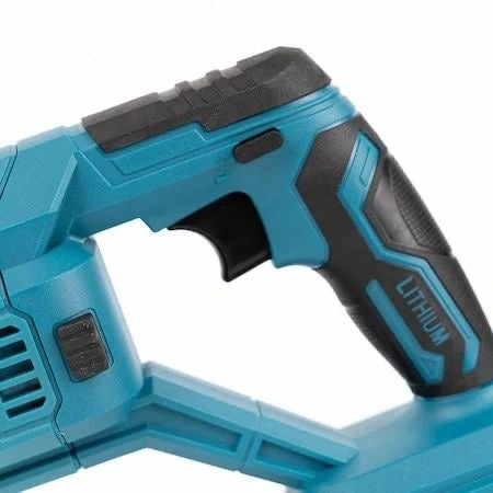 Fierastrau tip sabie 3000rpm LETHMANN, cu 2 acumulatori 48V, 5000mAh,mandrina autoblocanta, 4 bucati panza diferite modele,1 incarcator, valiza compacta de transport, Albastru