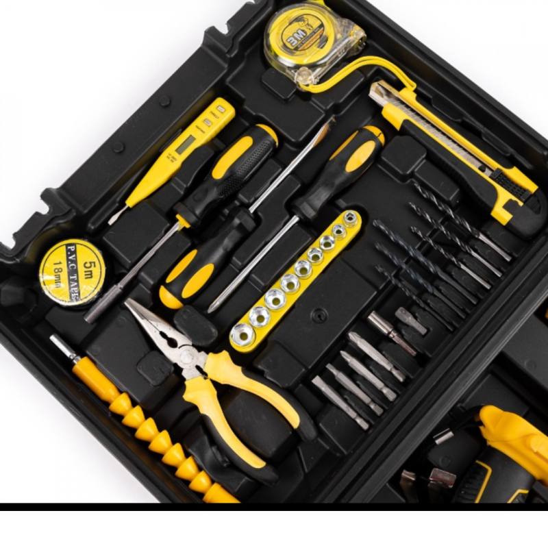 TRUSA BORMASINA CU 2 ACUMULATORI 48V 5AH, AUTOFILETANTA CU PERCUTIE CU 30 DE ACCESORII