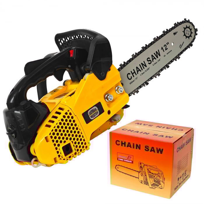 Drujba de mana pe benzina German Meister, 1.2 cp, pentru constructii, lama 12 inch, 25.4 cc+ TRANSPORT GRATUIT