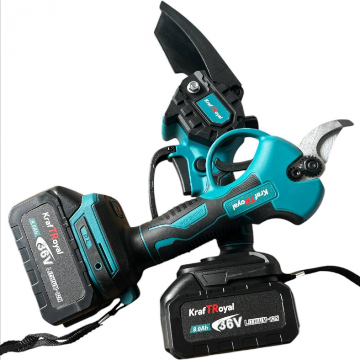 Trusa Foarfeca + Mini Drujba cu 2 Acumulatori 36V 8AH, KraftRoyal, 2 lanturi incluse + TRANSPORT GRATUIT
