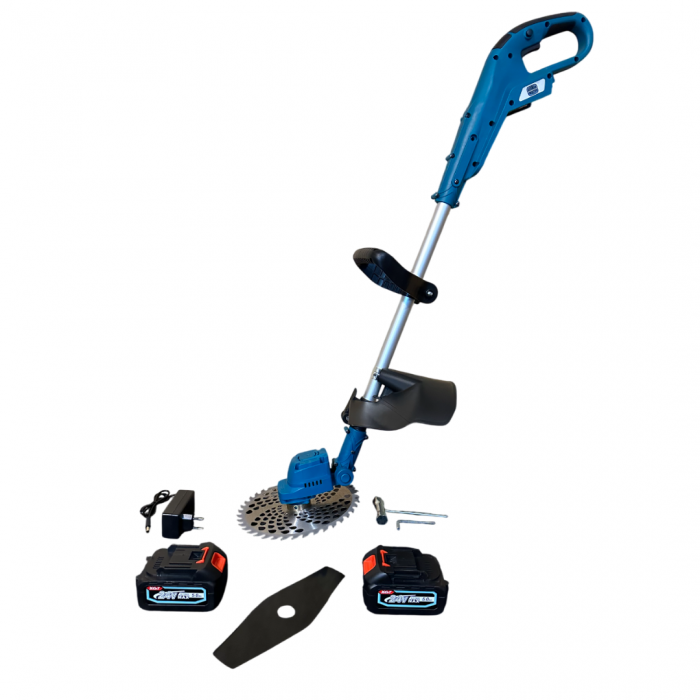 Motocoasa Electrica Profesionala German Meister, cu 2 Acumulatori 24V 5AH, Disc 230 mm, Unghi taiere reglabil+ TRANSPORT GRATUIT