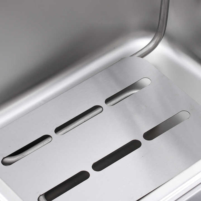 Friteuza Electrica Comerciala 2500W , un rezervor, usor de curatat, cos auto-strecurabil, blat din otel inoxidabil, capac pentru prevenirea stropirii, capacitate 6L, gri