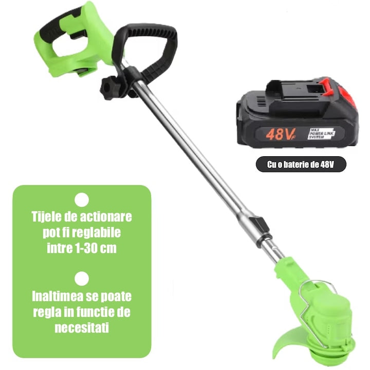 Motocoasa electrica roti 36V, 4000 mAh, 18000 RPM, cu acumulatori