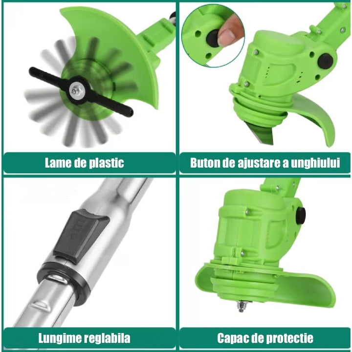 Motocoasa electrica roti 36V, 4000 mAh, 18000 RPM, cu acumulatori