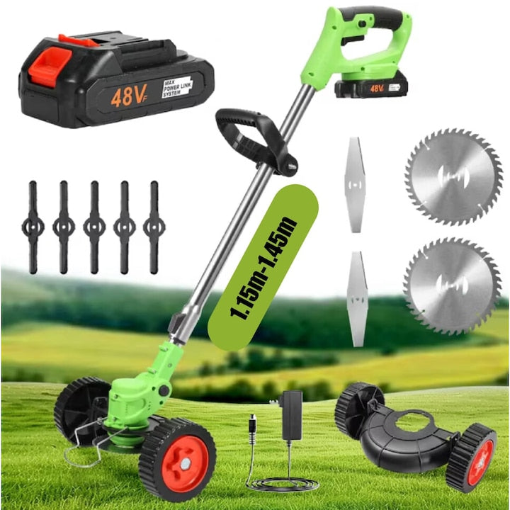 Motocoasa electrica roti 36V, 4000 mAh, 18000 RPM, cu acumulatori