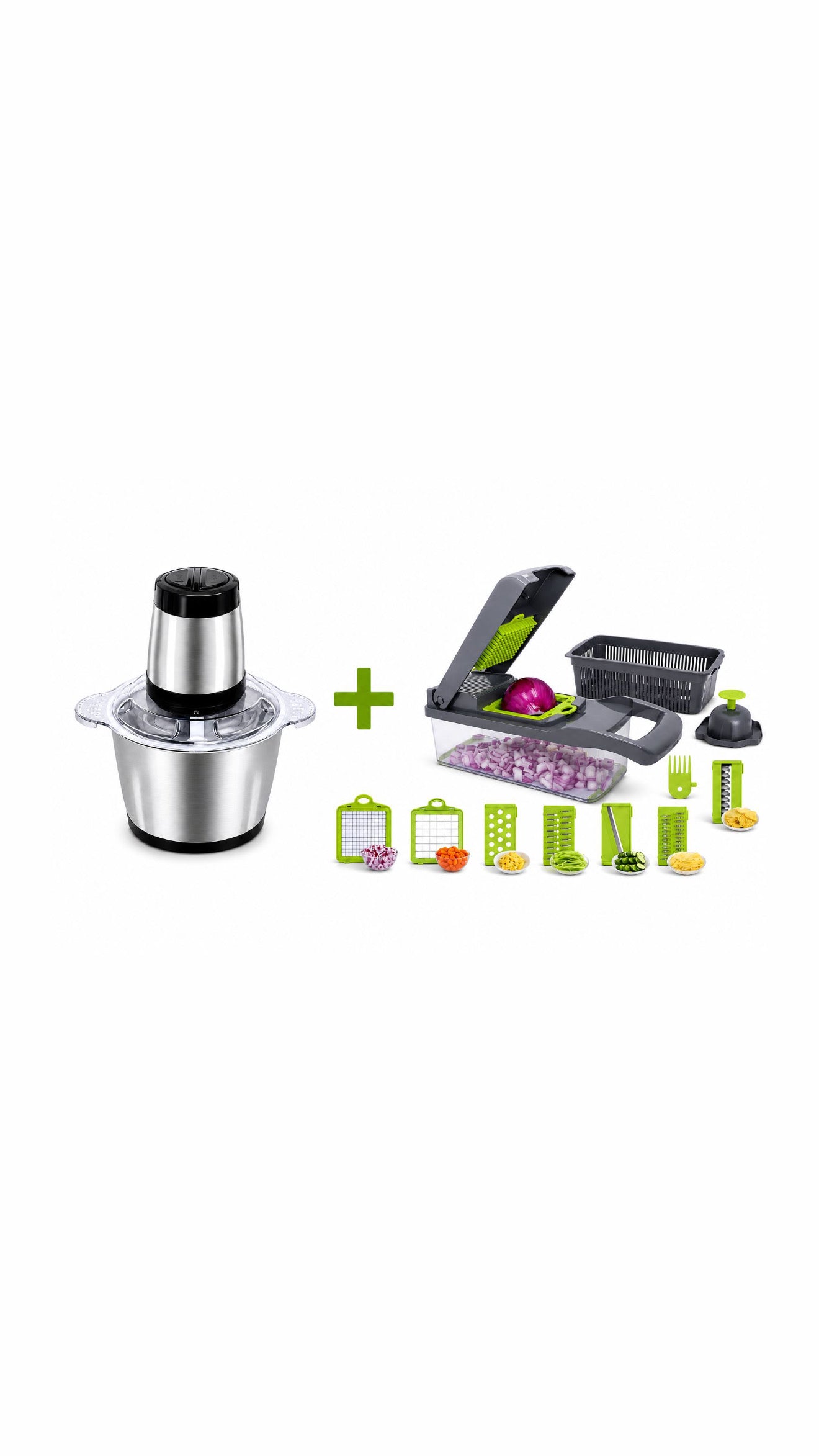 Set Tocator 3L ,Putere 1000W + Razatoare 14 piese pentru bucătărie