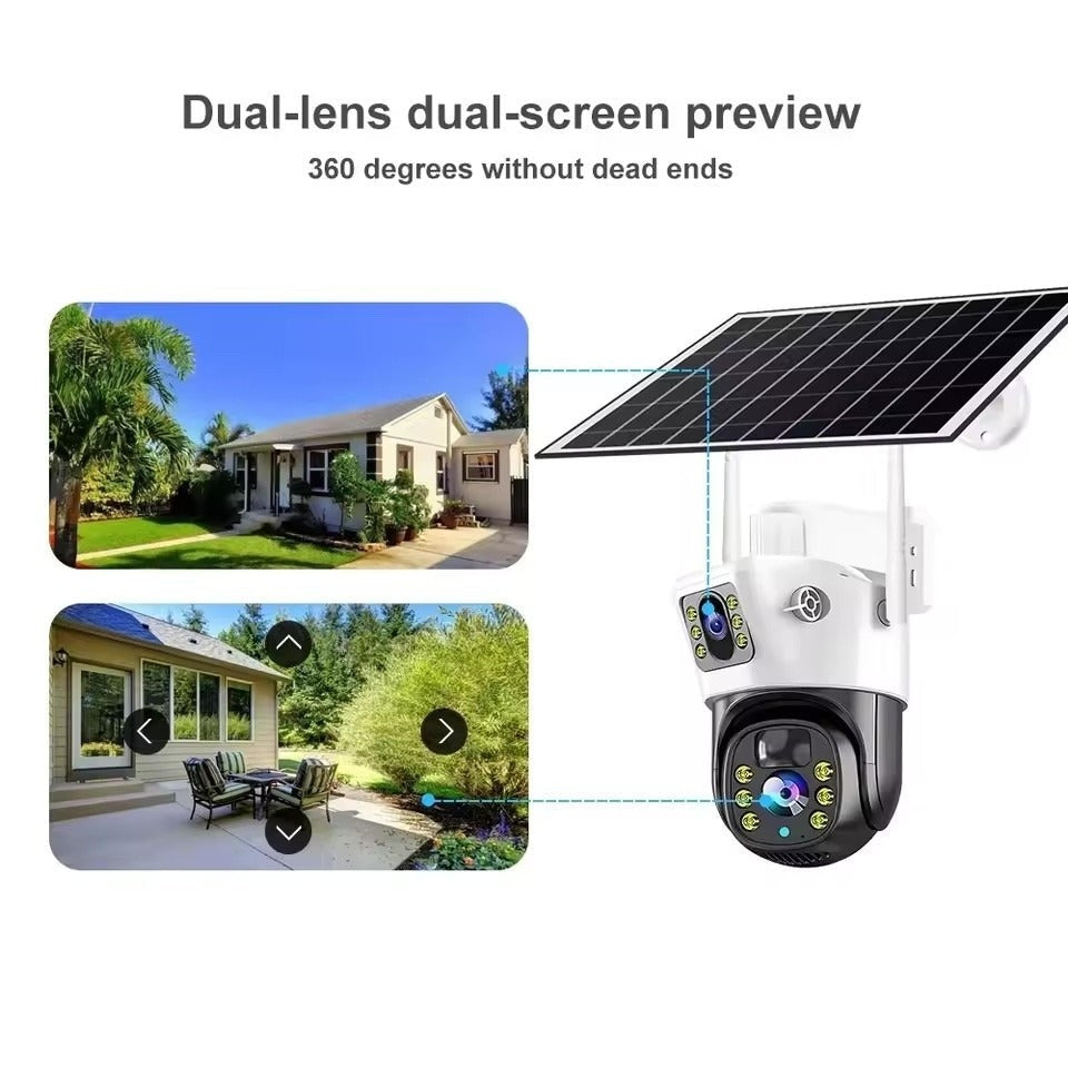 CAMERA SUPRAVEGHERE WI-FI SOLARA 12MP | ZOOM OPTIC 10X | CARD MEMORIE CADOU DE 32GB| DETECTIE FACIALA SI AUTO TRACKING 355° | NIGHT VISION COLOR | IP66
