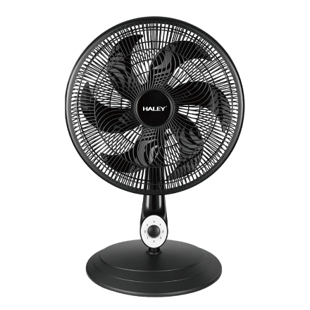 Ventilator cu Picior HALEY HY-6016, 18 Inch, 6 Pale, 3 în 1 (Podea/Masă), 3 Trepte de Viteză, Oscilație Orizontală, Înălțime Reglabilă, Motor Puternic și Silențios, Negru